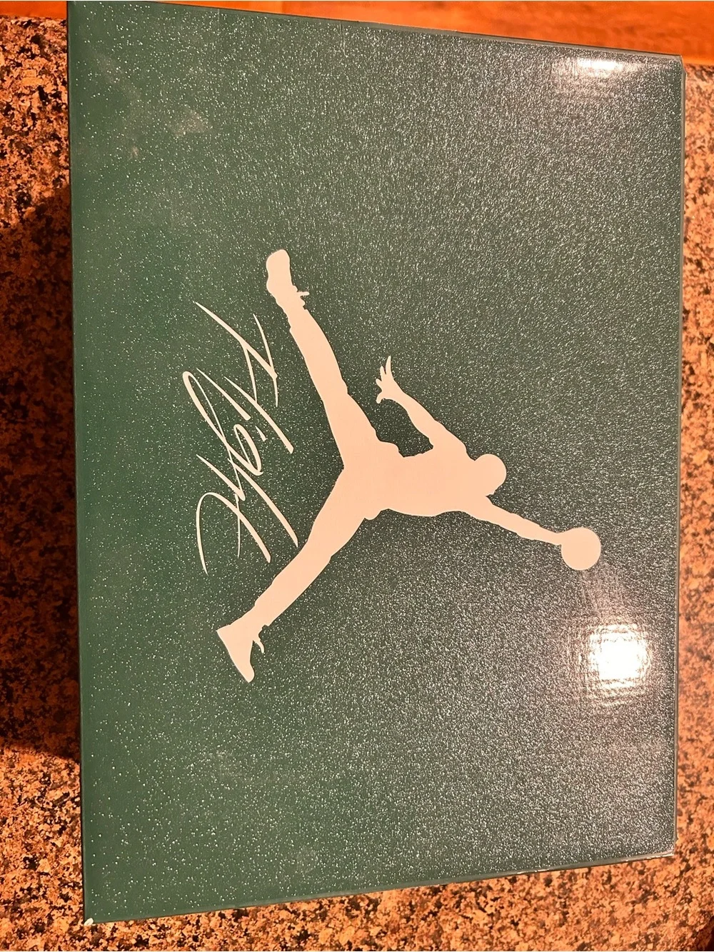 Jordan Men's Athletic Shoes in White and Dark Green